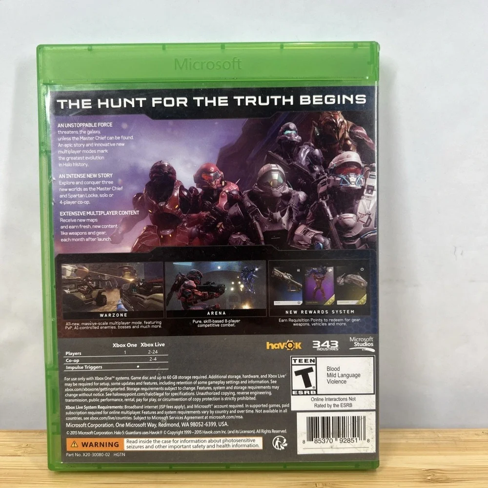 Halo 5 Guardians (Microsoft Xbox‎ One, 2015) Tested Working. No Manual.